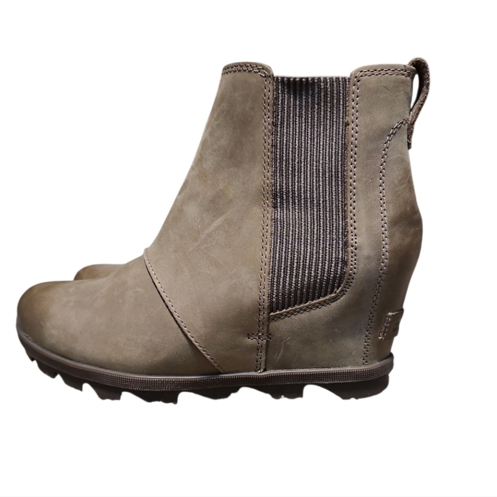 Sorel Joan Of Arctic Wedge II Chelsea Brown Ankle Boots - Picture 2 of 11